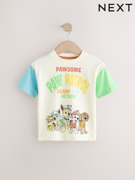Ecru White Paw Patrol Short Sleeve T-Shirt (3mths-8yrs) (E30208) | 45 QAR - 54 QAR