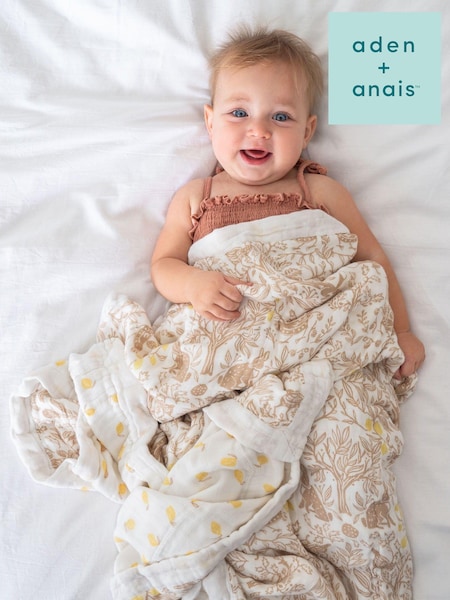 aden + anais White Dream Silky Soft Natural Woodland 100% Cotton Blanket (E30213) | R$ 590