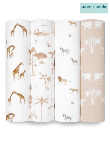 aden + anais Large Blankets 100% Cotton Safari Dream Muslins 4 Pack (E30216) | 70 €