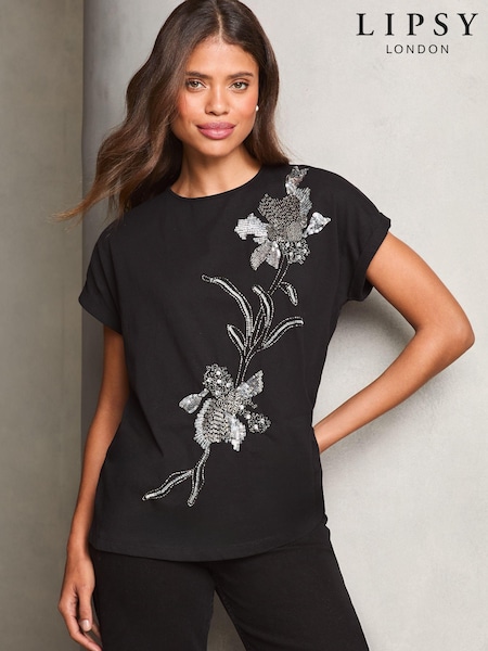 Lipsy Embellished Artwork T-Shirt (E30243) | 144 LEI
