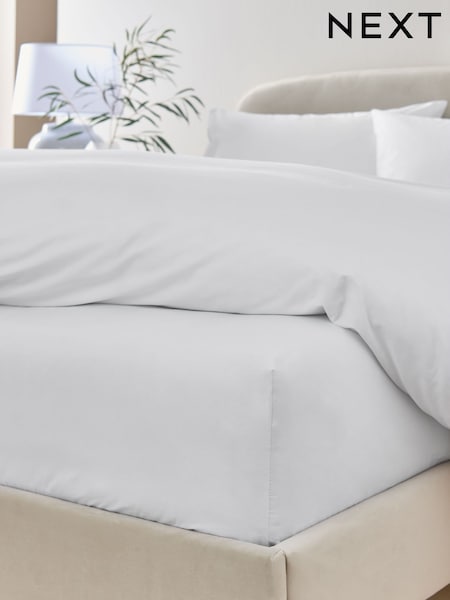 White Extra Deep Fitted Collection Luxe 400 Thread Count 100% Egyptian Cotton Percale Sheet (E30245) | €31 - €50