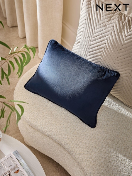 Navy 30 x 40cm Matte Velvet Cushion (E30261) | 29 QAR