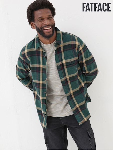 FatFace Green Dark Skies Check 100% Cotton Shirt (E30280) | €39.50