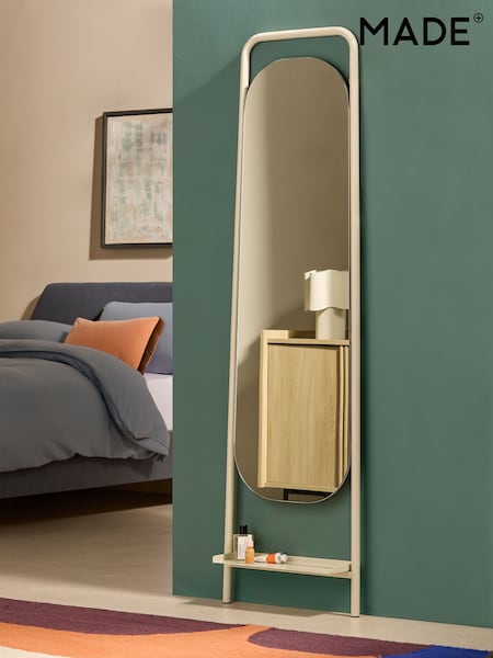 MADE.COM Cream Sylas Full Length Leaner Mirror with Shelf (E30299) | €211