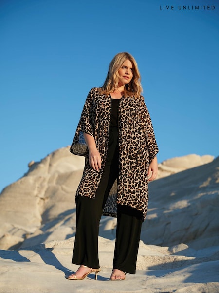 Live Unlimited Curve Leopard Print Kimono (E30313) | 330 LEI