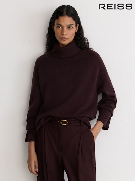 Burdeos - Reiss Leona Pony Hair-effect Oval-buckle Slim Belt