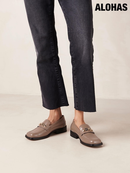 Alohas Brown Elliot Leather Loafers (E30370) | €72