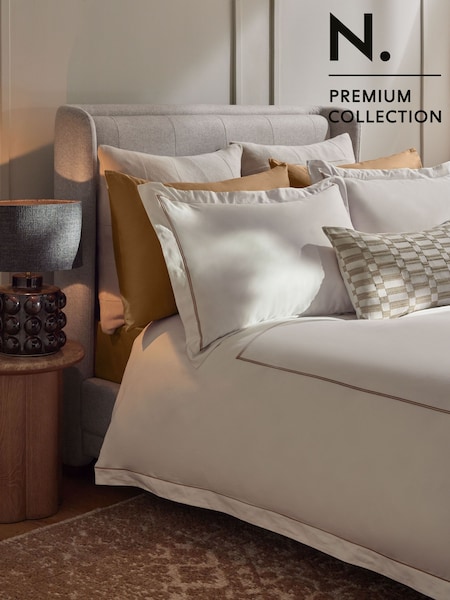 N. Premium Collection Luxe 600 Thread Count 100% Cotton Sateen Luxury Duvet Cover And Pillowcase Set (E30376) | ‏31.500 د.ك.‏ - ‏39 د.ك.‏