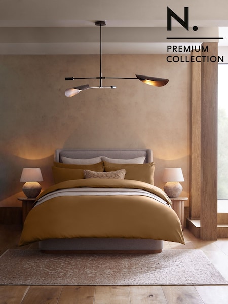 Toffee Brown N. Premium 400 Thread Count 100% Egyptian Cotton Sateen Luxury Duvet Cover And Pillowcase Set (E30378) | R$ 490 - R$ 805