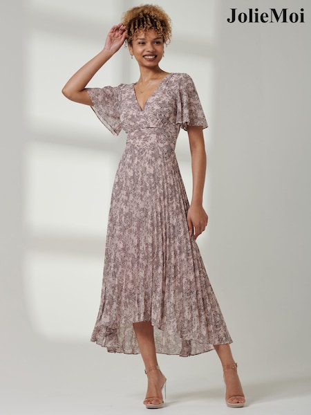 Jolie Moi Reita Pleated High-Low Hem Dress (E30399) | 37 €