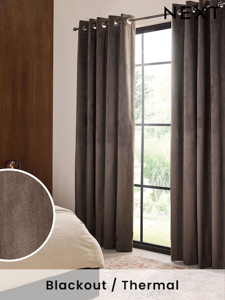 Brown Chocolate Matte Velvet Blackout/Thermal Curtains (E30445) | LEI 342 - LEI 924