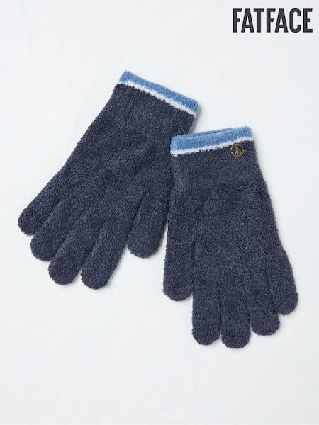 FatFace Navy Chenille Gloves (E30505) | €13