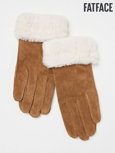 FatFace Tan Brown Suede Gloves (E30510) | €26