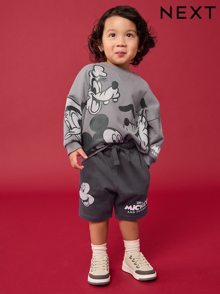 Charcoal Grey Mickey & Friends Crew Sweatshirt and Shorts Set (3mths-8yrs) (E30539) | € 31 - € 37