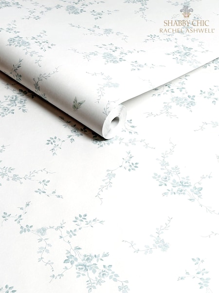 Shabby Chic by Rachel Ashwell® Duck Egg Butterflies 10M Wallpaper (E30645) | €81