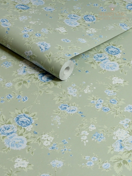 Shabby Chic by Rachel Ashwell® Sage Wild Flower 10M Wallpaper (E30650) | €81