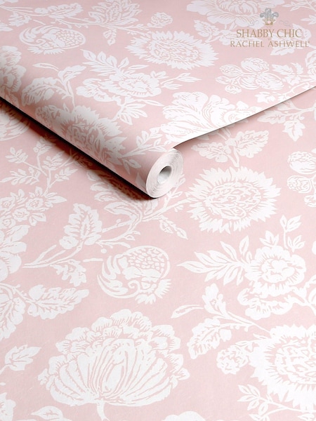 Shabby Chic by Rachel Ashwell® Pink Stipple 10M Wallpaper (E30651) | €81