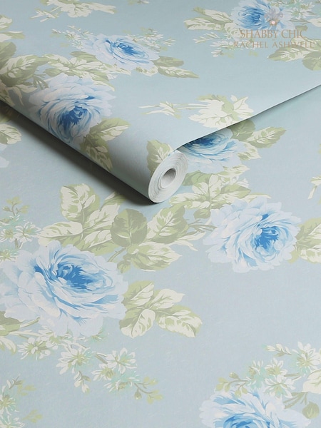 Shabby Chic by Rachel Ashwell® Blue Royal Bouquet 10M Wallpaper (E30656) | €81