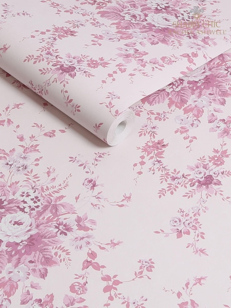 Shabby Chic by Rachel Ashwell® Pink Tonal Garden Floral 10M Wallpaper (E30669) | €81
