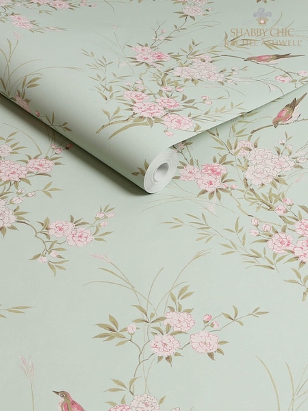 Shabby Chic by Rachel Ashwell® Green Bird Chinoiserie 10M Wallpaper (E30675) | €81