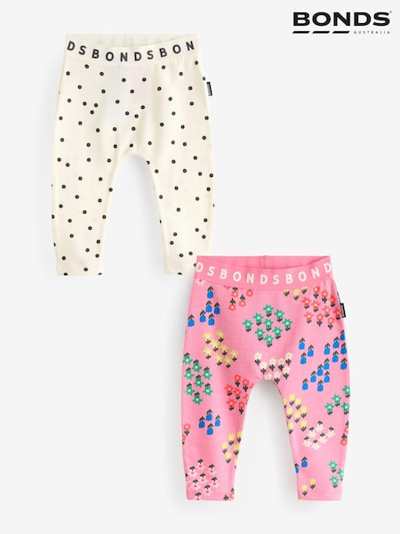 Bonds Pink Floral Print 2 Pack Roomie Leggings (E30688) | 15 €