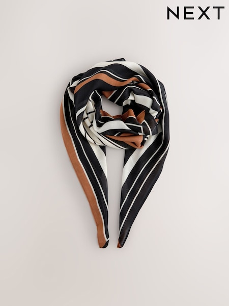 Bronze Geo Print Square Lightweight Scarf (E30779) | €20