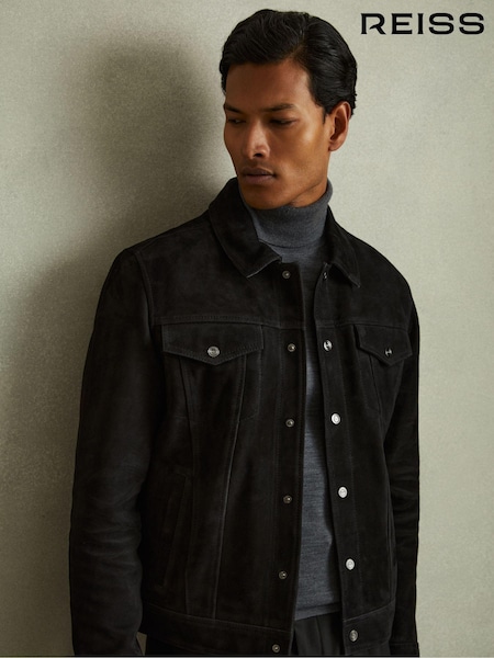 Reiss Eden Suede Trucker Jacket (E30848) | 3,531 LEI