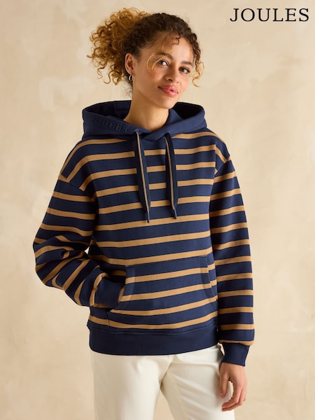 Joules Milbourne Navy Tan Stripe Hoodie (E30863) | R$ 590