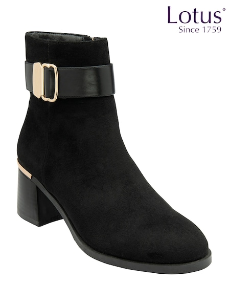 Lotus Black Ankle Boots (E30876) | 297 QAR