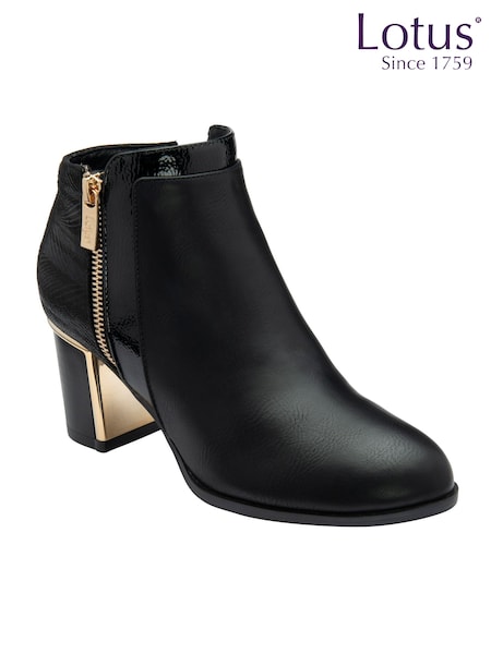 Lotus Black Ankle Boots (E30883) | €92
