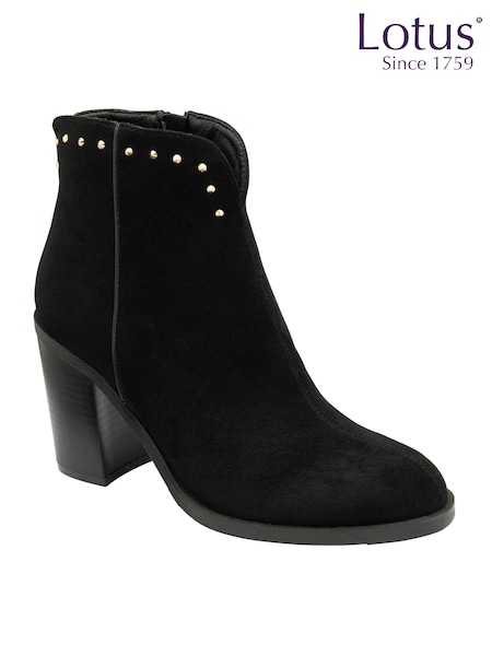 Lotus Black Ankle Boots (E30884) | 297 QAR