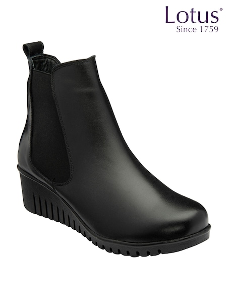 Lotus Black Ankle Boots (E30894) | AED495