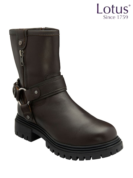Lotus Brown Ankle Boots (E30899) | €102