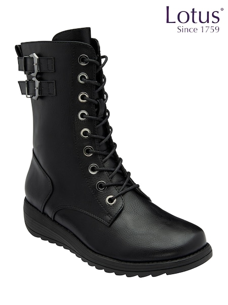 Lotus Black Ankle Boots (E30900) | ₪352 - ₪402