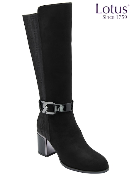 Lotus Black Knee High Leg Boots (E30903) | €107
