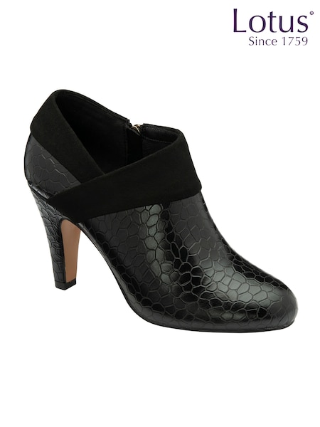 Lotus Black Heeled Shoe Boots (E30908) | 297 QAR