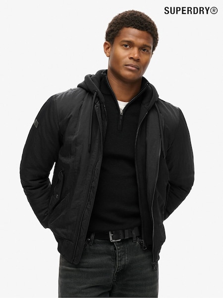Superdry Jet Black Military Hooded Jacket (E30916) | €152