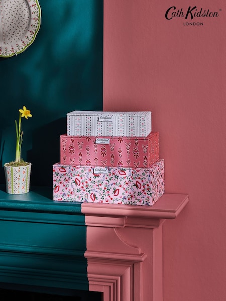 Cath Kidston Set of 3 Pink Floral Storage Boxes (E30959) | 1,802 UAH