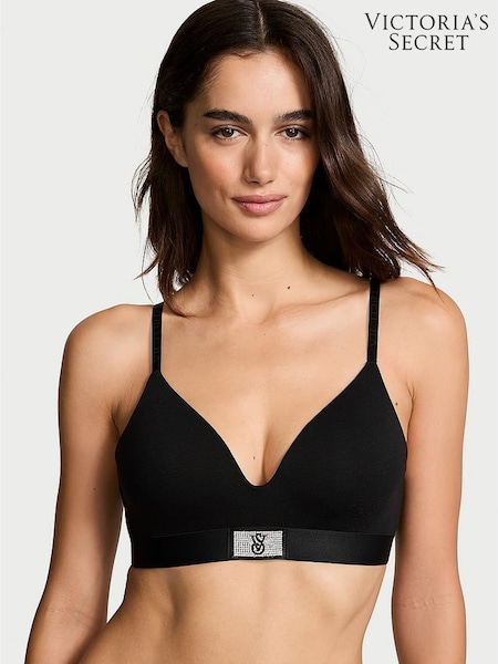 Victoria's Secret Black Non Wired Lightly Lined Shine Patch Bra (E31182) | €45