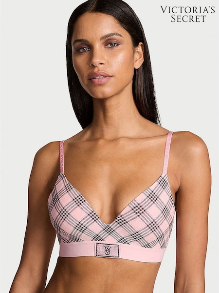 Victoria's Secret Pink Plaid Non Wired Lightly Lined Shine Patch Bra (E31189) | €17