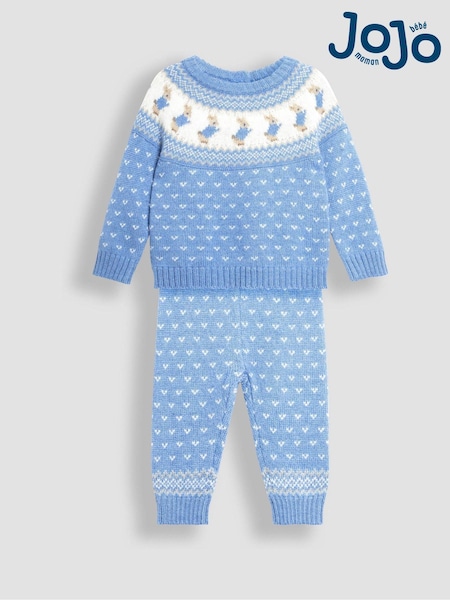 JoJo Maman Bébé Blue Peter Rabbit Fairisle Pattern Baby Knit Set (E31324) | €53