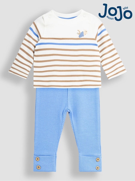 JoJo Maman Bébé Blue Jersey Top And Rib Legging Set (E31325) | €46