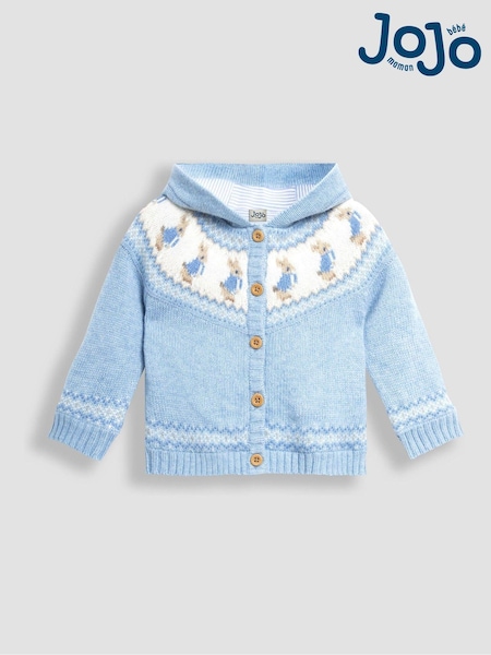 JoJo Maman Bébé Blue Baby Peter Rabbit Cosy Hooded Cardigan (E31326) | CA$86