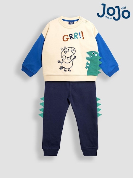 JoJo Maman Bébé Navy Peppa Pig Appliqué Sweatshirt & Joggers Set (E31334) | €54