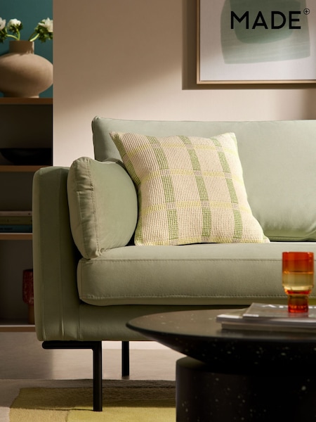 MADE.COM Yellow Textured Woven Cale Cotton Geo Cushion (E31407) | €27
