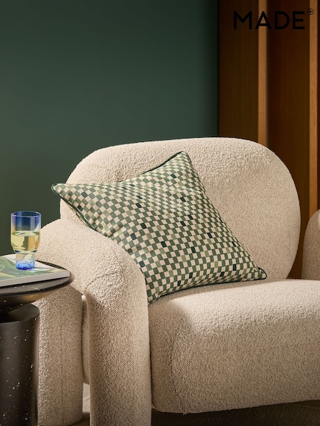 MADE.COM Green 100% Cotton Desi Geo Cushion (E31413) | €24.50