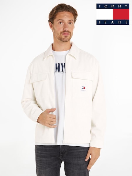 Tommy Jeans White Chunky Corduroy Shirt (E31456) | €66