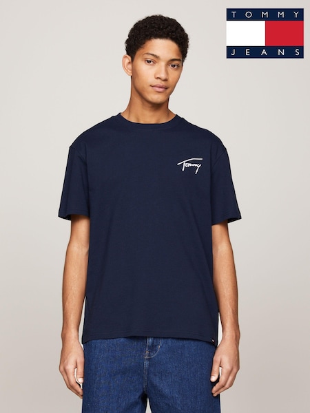 Tommy Jeans Blue Regular Fit Signature T-Shirt (E31467) | € 27