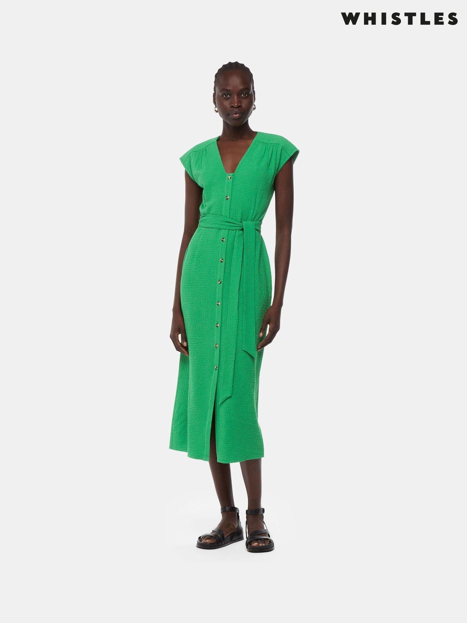 Whistles Green Shirt Dress Plain Midi Dresses Next Malta