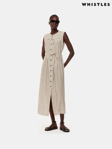 Whistles White Angled Stripe Ilana Dress (E31696) | €89